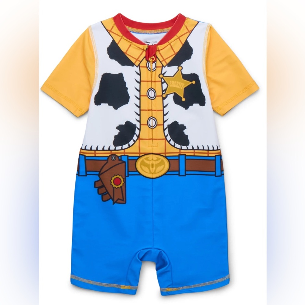 Disney Woody Sheriff Romper - Yellow, Blue, White, Black, Red, Brown